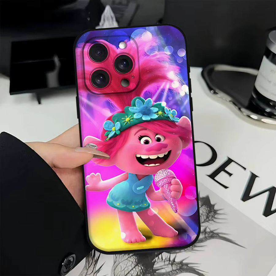 T-Trolls Cartoon Handyhülle für iPhone in Schwarz und Multicolour als weiche Schutzhülle - Bild 2