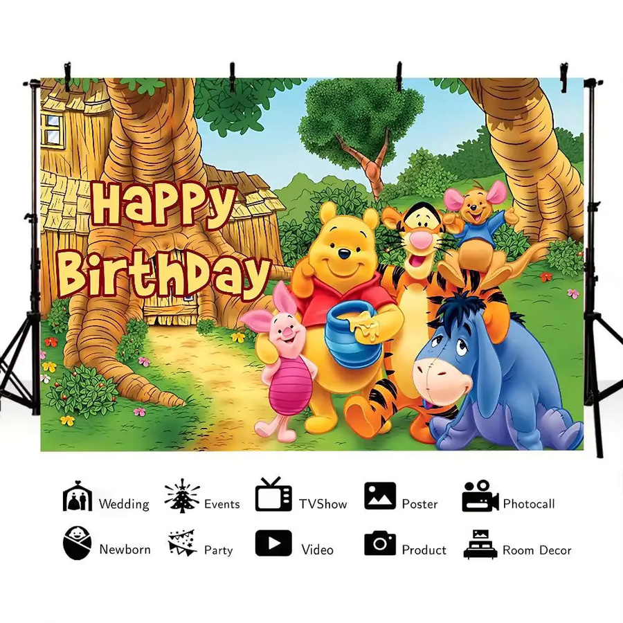 Mesuca Fotohintergrund Winnie the Pooh Poster aus Papier, Mehrfarbig, Rechteckig - Bild 2