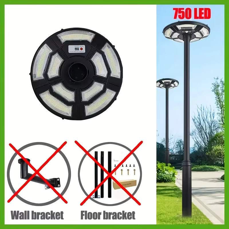 YQCHEZI Solarlampe UFO-Design in Weiß und Schwarz, runde wasserdichte Außenleuchte mit Fernbedienung und Dämmerungssensor für Garten und Garage - Bild 5