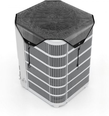 VEVOR Klimaanlagenabdeckung für Außengeräte, Netzabdeckung aus reißfestem PVC mit elastischen Haken, Schwarz, B/B: 710 x 710 mm - Bild 1