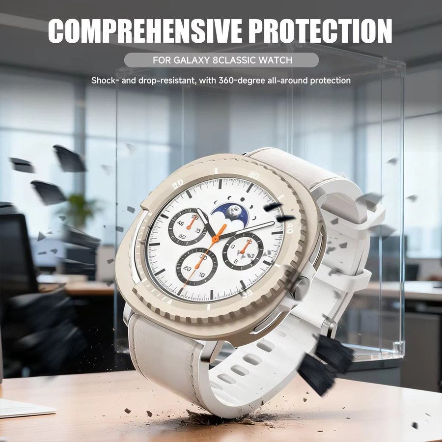 CHIICSMART Metall-Schutzhülle für Samsung Galaxy Watch 8 Classic 46 mm, Weiß - Bild 3