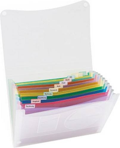 Soennecken Fächertasche DIN A4 transparent mit 13 Fächern und Snap-Verschluss - Bild 1