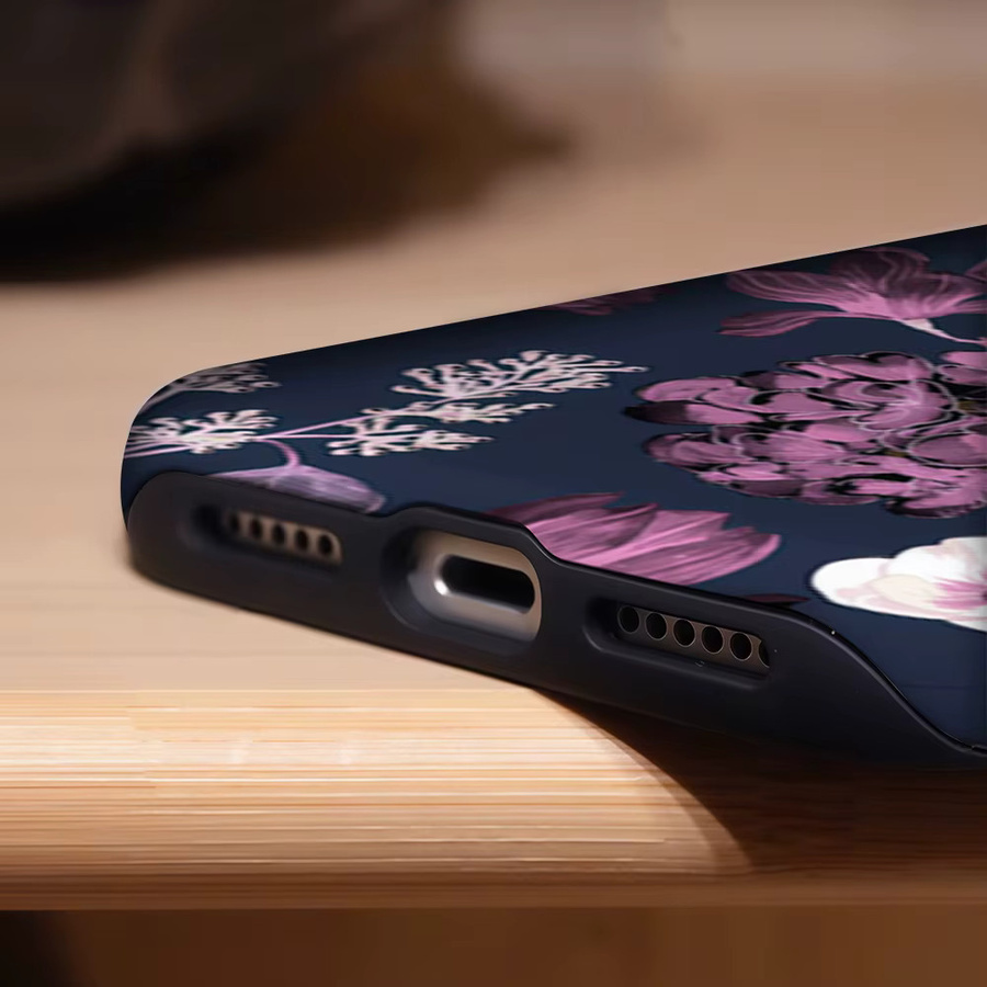 Potdemiel Nocturnal Floral Elegance Handyhülle mit Magnetfunktion für iPhone 17 16 15 14 Pro Max Plus, Double-Layer Tough Case, Multicolour - Bild 6