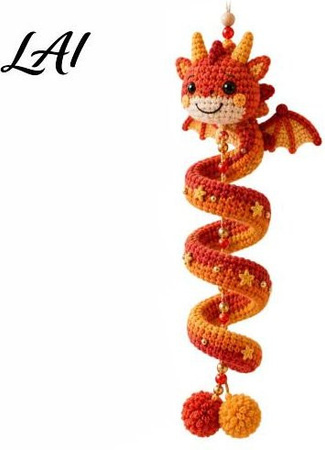 CedricWard Drache DIY Spiral Hängendes Ornament Kit, Häkelset, bunt