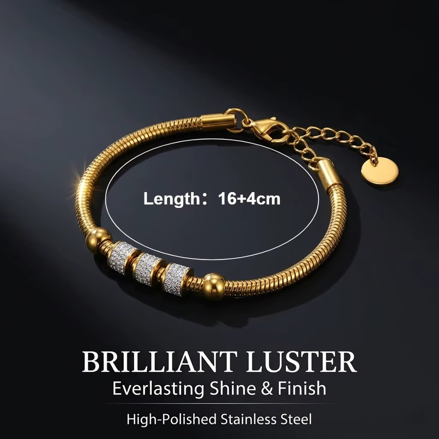 JP One Armband, Edelstahl, Gold, Zirkonia, Damen - Bild 4