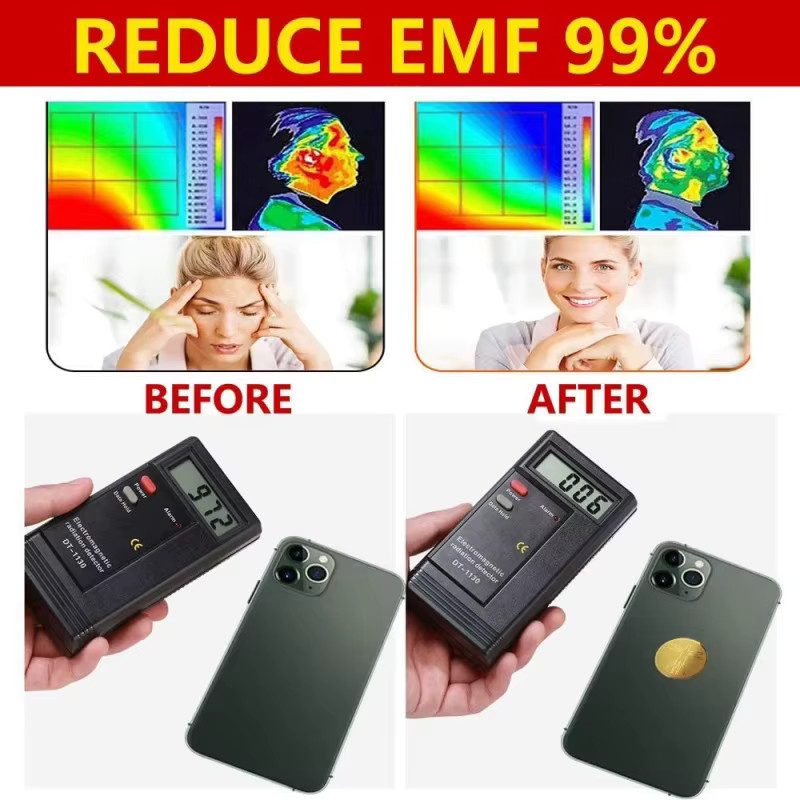 Runder EMF-Schutzaufkleber in Gold, 26 mm Anti-Strahlungs-Blocker für Mobiltelefone und Laptops - Bild 5