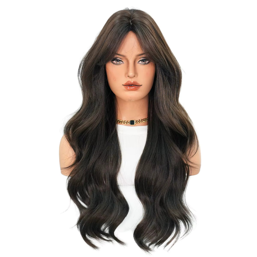 7JHH WIGS Perücke Damen, gewellt, dunkelbraun, synthetisch - Bild 3