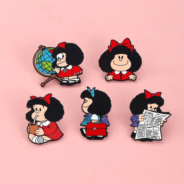 MINISO Anstecknadeln Manga-Mädchen, Emaille, Metall, Unisex - Bild 1
