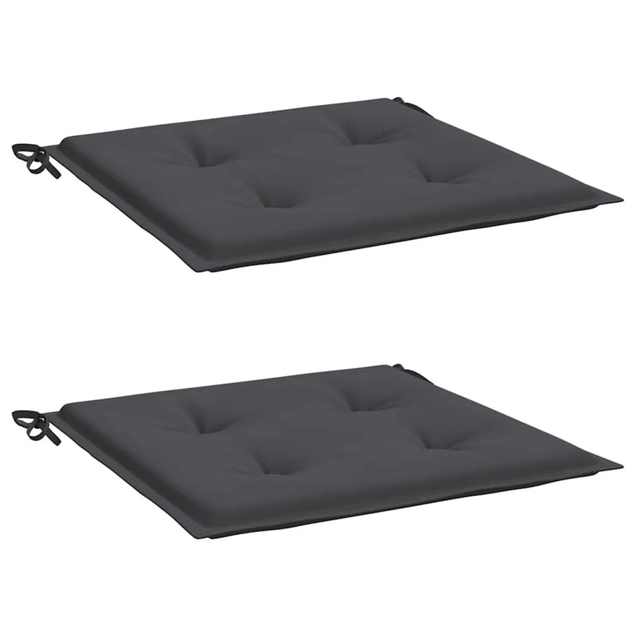 2er-Set vidaXL Gartenstuhl-Kissen aus wasserabweisendem Oxford-Gewebe in Anthrazit, B/T/H: 50 x 50 x 3 cm - Bild 2