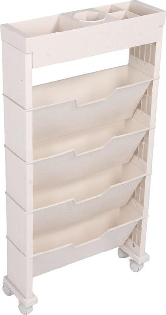 Mobiles Mehrzweck-Bücherregal von Aimo in Beige, mehrschichtig und beweglich für Home Office und Innenräume - Bild 1