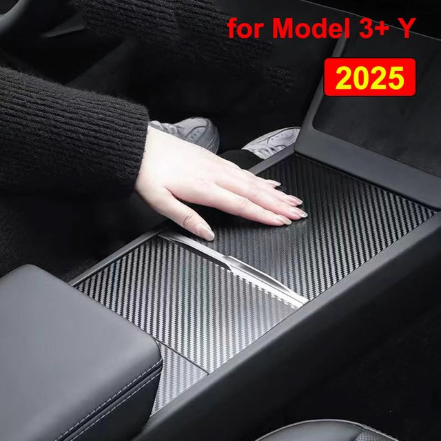 Beworth Center Konsole Abdeckung Schutzfolie für Tesla Modell Y Juniper 2025 und Modell 3 Highland in Schwarz - Bild 1