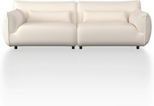 Bessagi Home Bigsofa Clara in Creme mit Webstoff und passenden Dekokissen - Bild 1