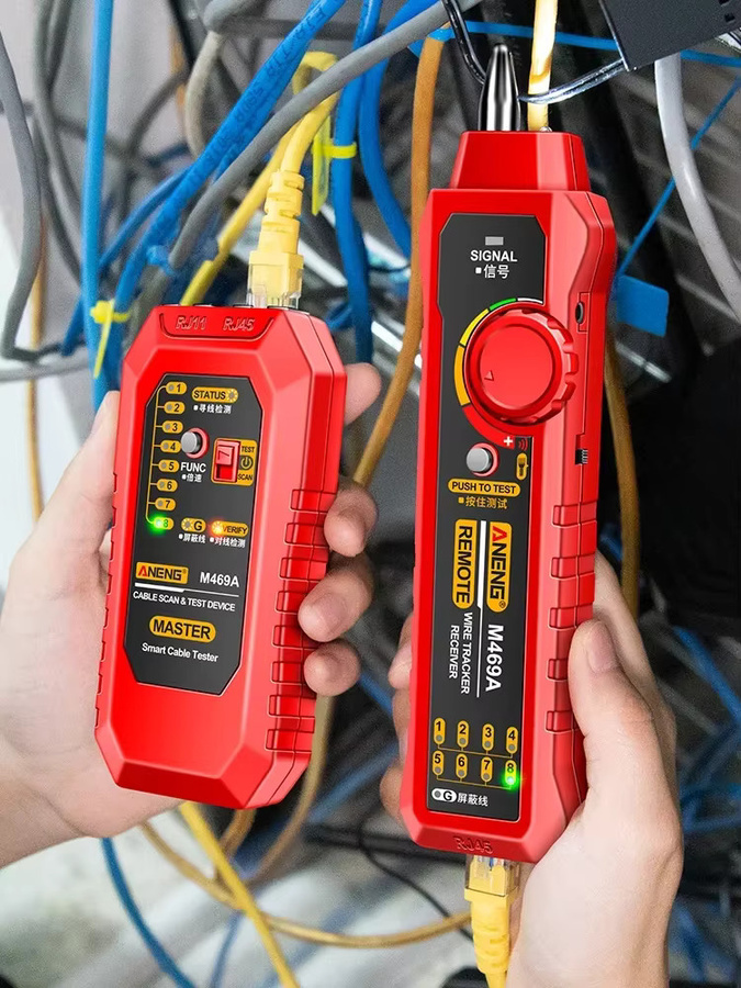 ANENG M469A Netzwerkkabeltester RJ45 RJ11 Netzwerkanalysator und LAN-Kabeltester in Schwarz - Bild 7