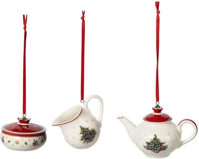 Villeroy & Boch Toy's Delight Kaffeeset mit Dekorationsornamenten, 3-teilig, weiß, rot, mehrfarbig - Bild 1