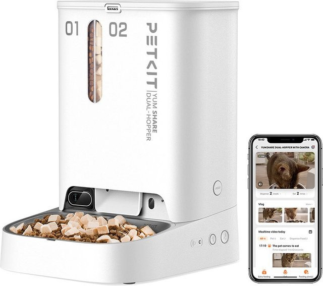 PETKIT YUMSHARE Dual-Hopper Automatischer Futterspender weiß - Bild 1