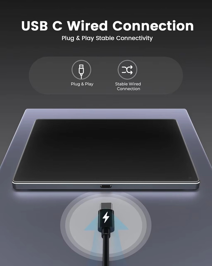 JOMAA Trackpad-Touch-Maus mit Glasoberfläche und Multi-Touch, schlanke Aluminium-USB-Maus für Windows-Computer - Bild 2