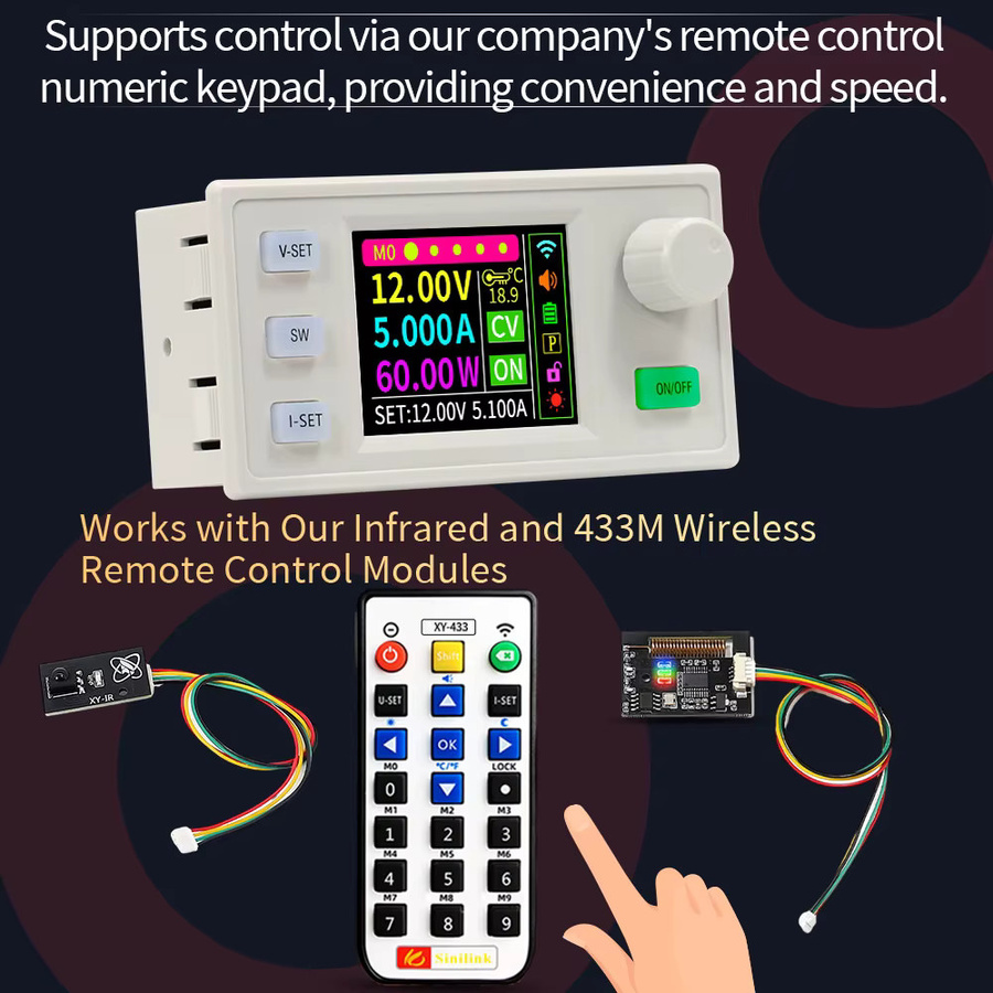 Gaqqee Buck Converter XY6506 XY6509 Step-Down Modul mit LCD zur einstellbaren geregelten stabilisierten Spannung, 72V 6A 9A 390W 585W CC CV Netzteil, Weiß - Bild 3