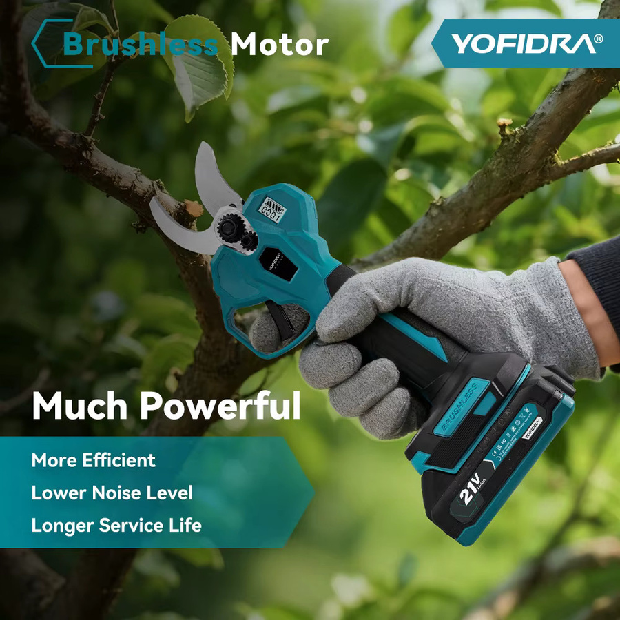 YOFIDRA Bürstenlose elektrische Gartenschere mit 2 Gängen und 32 mm Schnittkapazität, kabellose Astschere kompatibel mit Makita LXT Akku-Pin - Bild 4