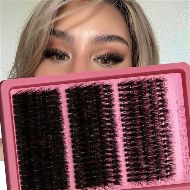 LIMEIKAI Wimpernverlängerungsset, 300-teilig, Clusterband D Curl Wispy - Bild 1