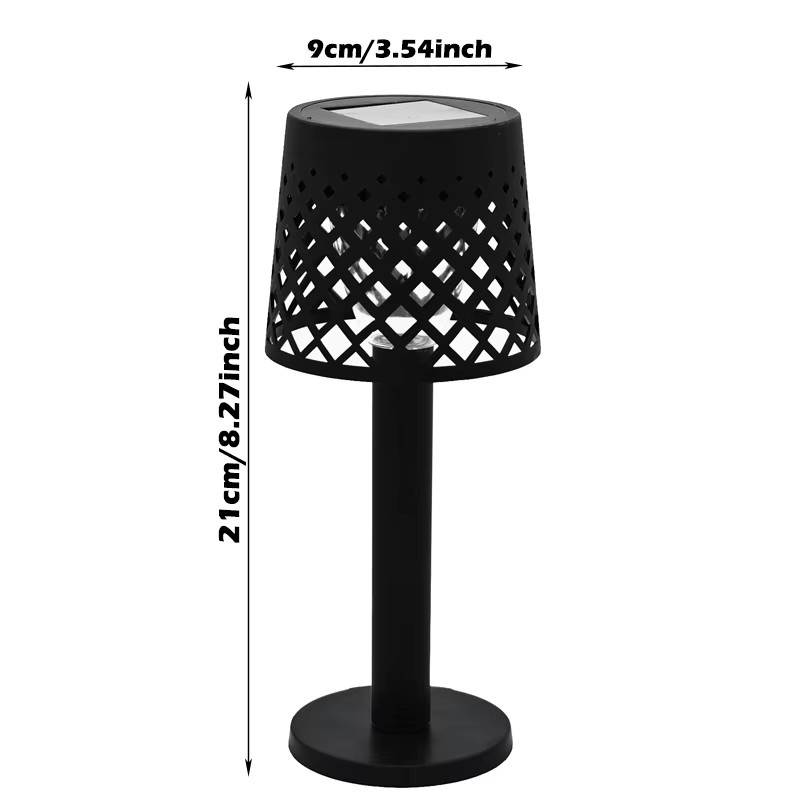 Solar-Außentischlampe in Schwarz mit warmweißem Licht für Terrasse, Garten und Balkon - Bild 4