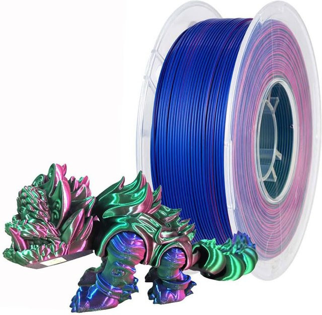 3D Maliang Seiden-PLA Filament Dreifarbig Blau Grün Rot 1,75mm für 3D-Drucker - Bild 1