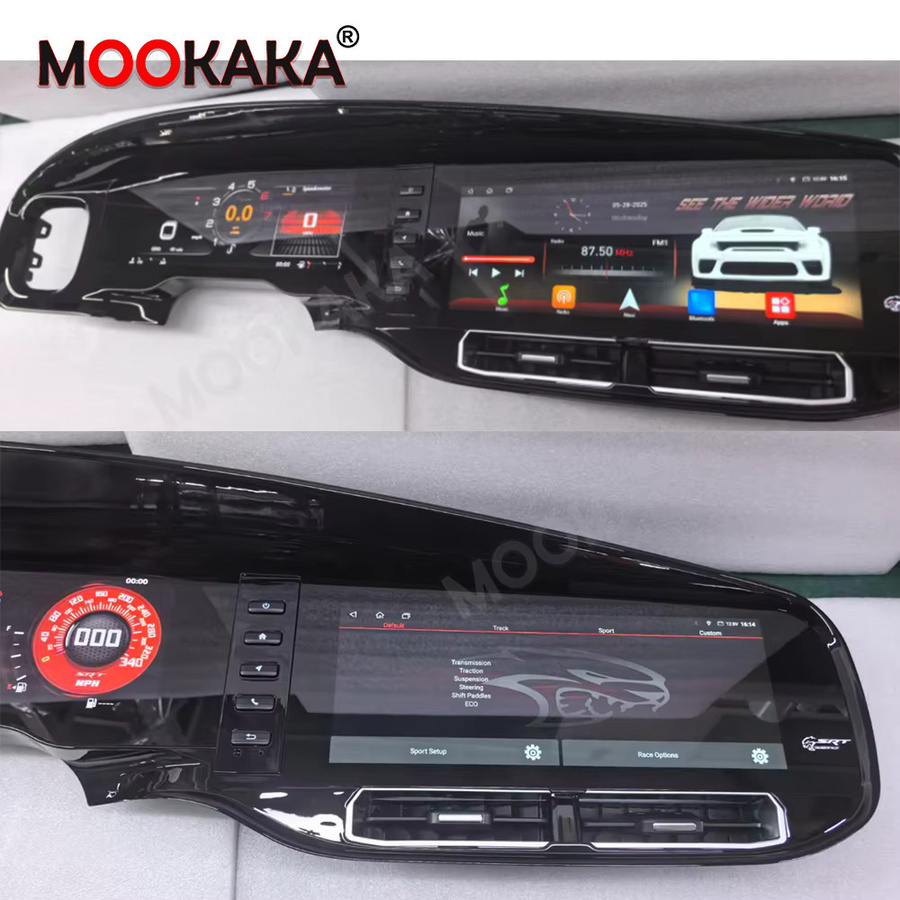 Aotsr Android Autoradio mit 24,6 Zoll digitalem Kombiinstrument für Dodge Charger 2011-2019 inklusive Carplay, GPS und DSP Headunit in Schwarz - Bild 3