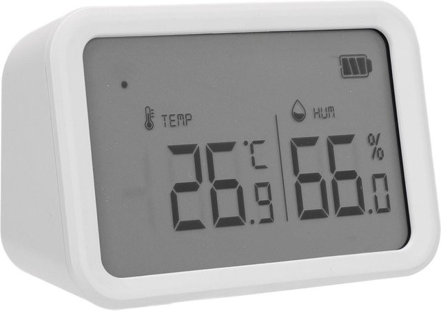 OutsideWorld 3 in 1 Digitales Hygrometer mit Temperatur, Luftfeuchtigkeit und Beleuchtungsstärke, WiFi und App-Steuerung, Weiß - Bild 1