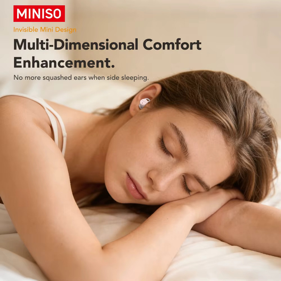 MINISO MS217 TWS Mini-Schlaf-Ohrhörer in Schwarz mit Bluetooth 6.0, KI-Übersetzer für 134 Sprachen und ENC Geräuschunterdrückung, ultraleichte In-Ear-Kopfhörer - Bild 4