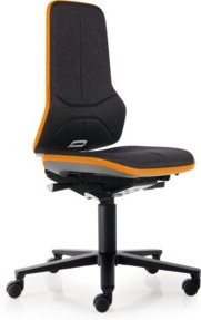 Bimos Neon Drehstuhl mit Rollen und Stoffpolster in Orange mit Sitztiefenverstellung und Gewichtsregulierung - Bild 1