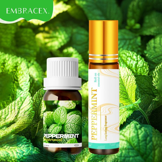 Pfefferminze Ätherisches Öl mit Rollerball von EMBRACEX, 10 ml, Natürliche Aromatherapie für Massage und Lufterfrischung - Bild 1