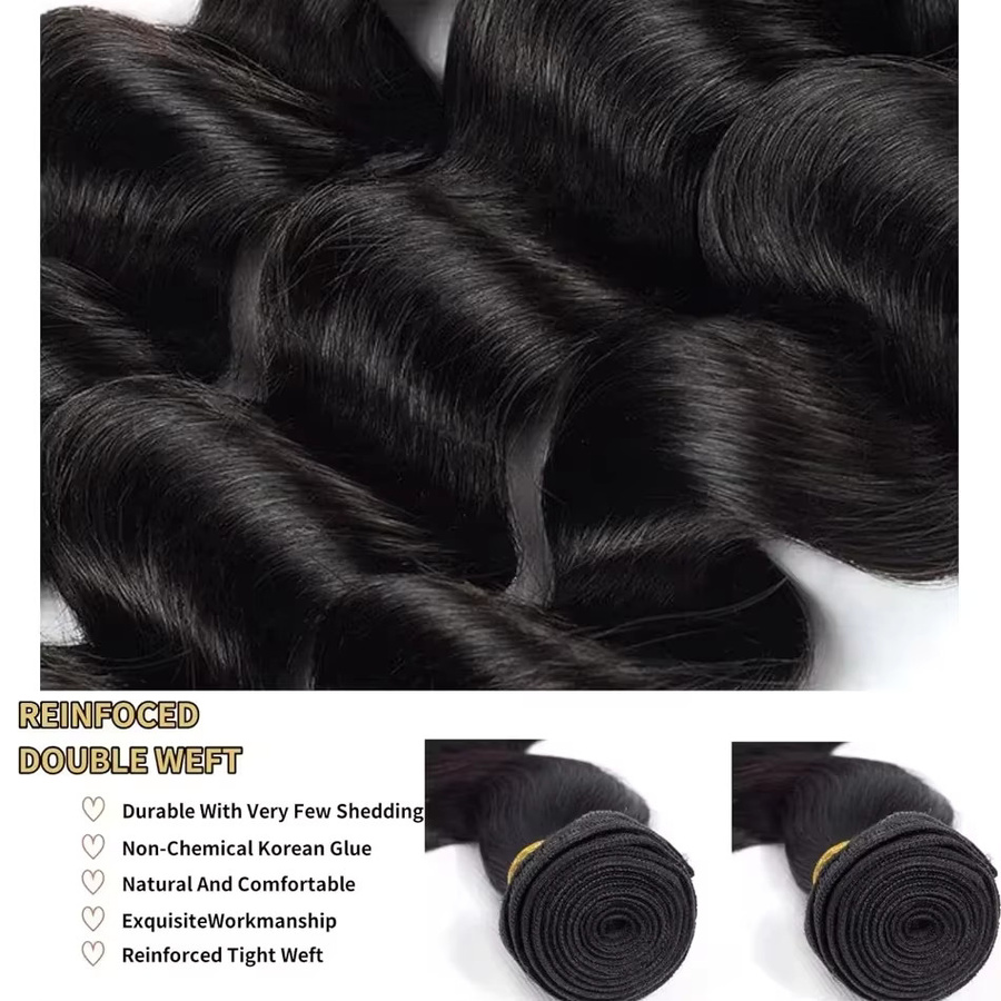 FIUMER Remy Indisches Echthaar-Extensions Body Wave Bundle - Bild 2