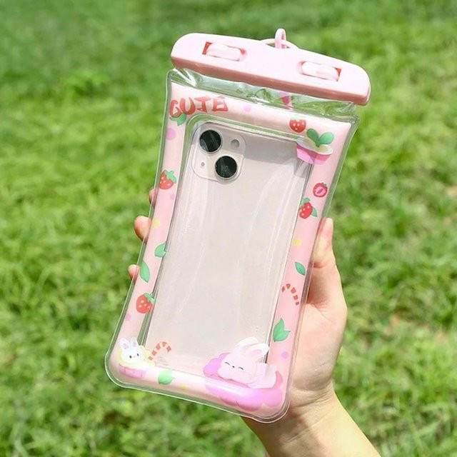 Wasserdichte Cartoon Handyhülle von Binchi Outdoor Product in Rosa für Wassersport und Tauchen - Bild 1