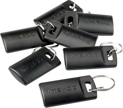 TimeMoto RFID Schlüsselanhänger RF-110 in Schwarz für TimeMoto Zeiterfassungssysteme, 25 Stück - Bild 1