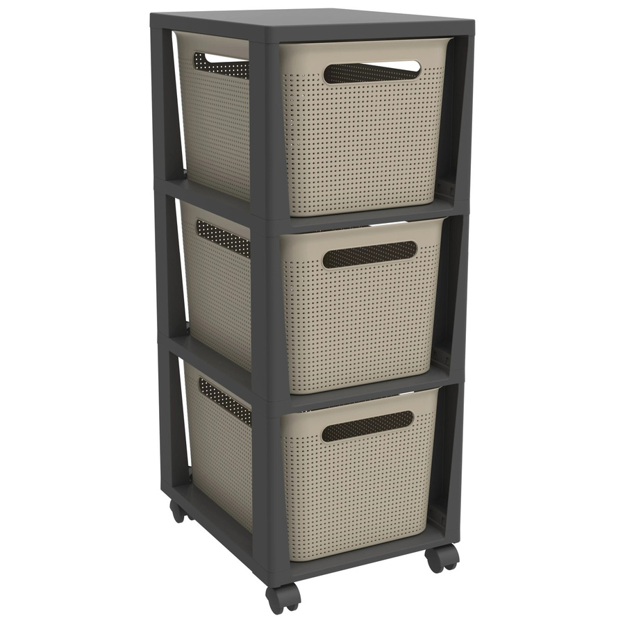 Rotho Tower Brisen mit Rollen in Cappuccino/Beige, 3 x 16 - Bild 2