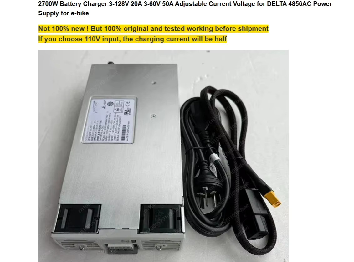 DELTA Batterieladegerät 2700 W mit einstellbarer Spannung und Stromstärke 0–140 V, 25 A sowie 3–60 V, 50 A in Silber für DELTA 4856AC-Netzteil - Bild 4