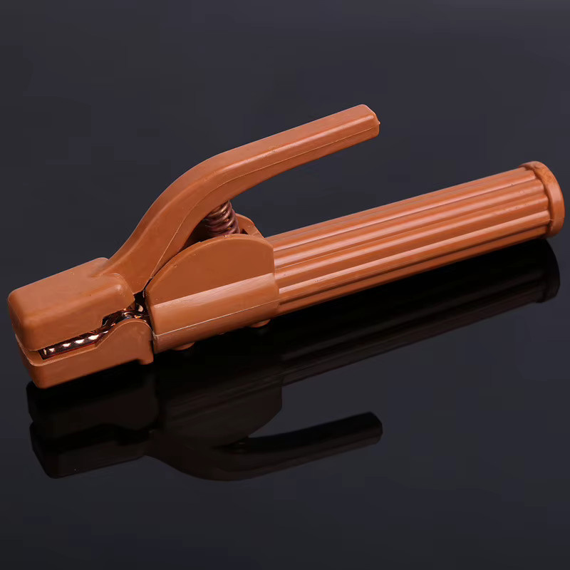 Robuste Kupferschweißklemme 500 A in Gold und Orange mit ergonomischem Design für MIG/WIG-Schweißen und industrielle Reparaturanschlüsse aus Messing - Bild 2