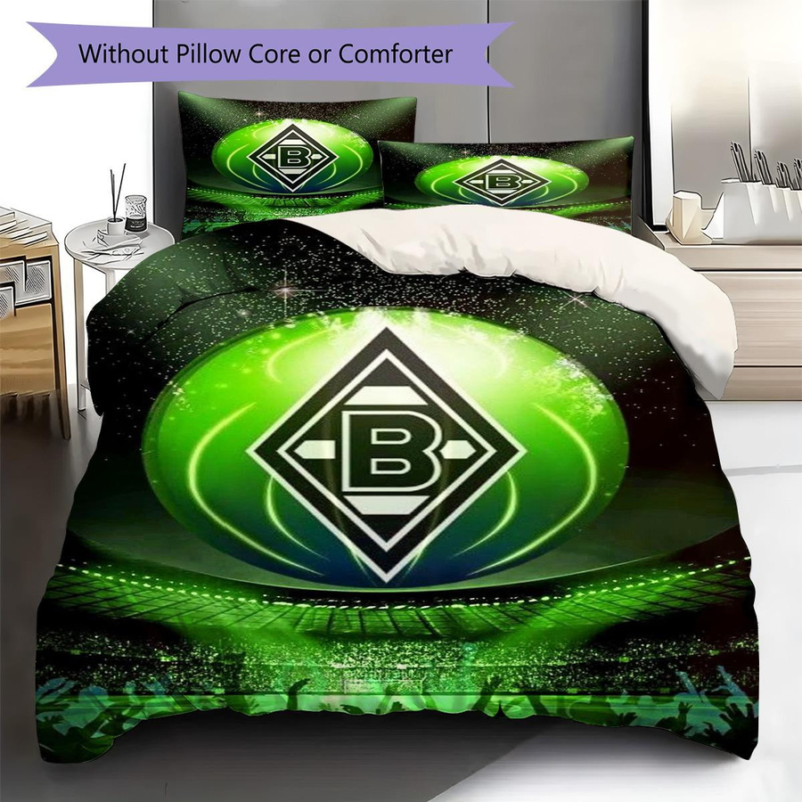 Borussia Mönchengladbach Muster Bettwäsche Set aus Polyester mit 1 Bettbezug und 2 Kissenbezügen, Breite: 220 cm, Höhe: 240 cm - Bild 2