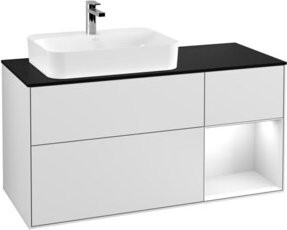 V&B Waschtischunterschrank Finion mit Wandbeleuchtung, Weiß lackiert, Breite: 120 cm, Höhe: 50,1 cm - Bild 1