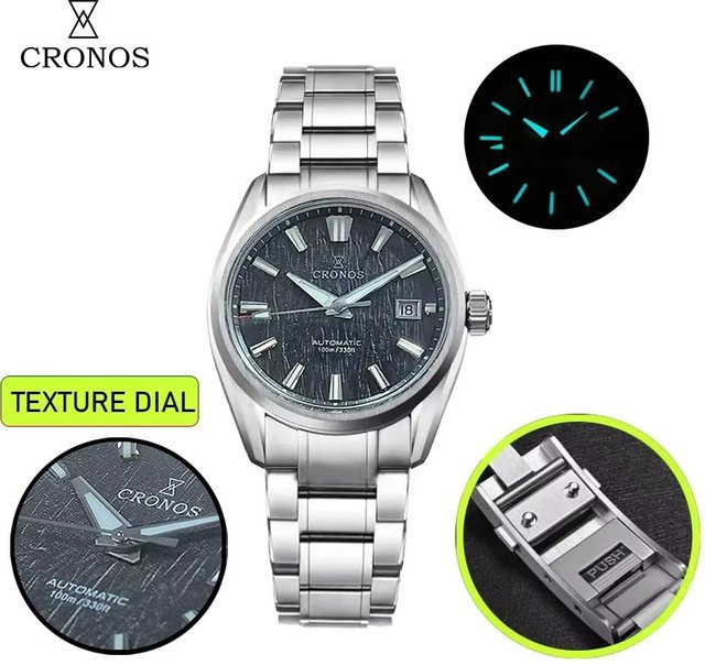 Cronos Armbanduhr, Automatik, Edelstahl, 39 mm, Herren - Bild 1
