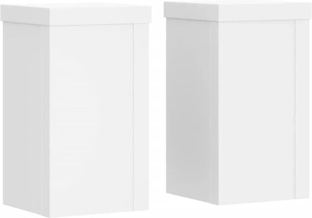 vidaXL Pflanzenständer Set aus Holzwerkstoff in Weiß, 2 Stück, B/T/H: 10 x 10 x 18 cm - Bild 1