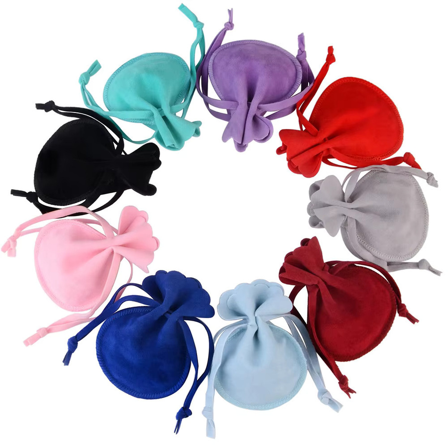 Chanfar Samt Geschenktaschen mit Kordelzug, 10er Set, Mehrfarbig, B: 7 cm, H: 9 cm - Bild 2