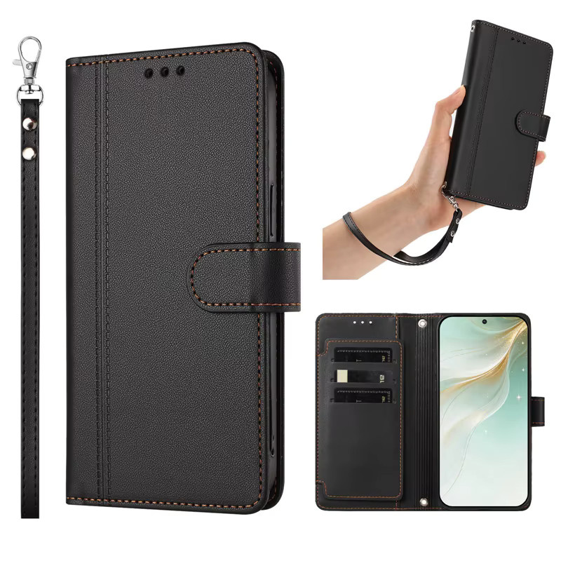 Leder-Flip-Hülle für Blackview Wave 10 9C 8 8C 7C 6C Shark 9 8 6 A53 A52 Pro – Luxuriöse Multi-Karten-Brieftaschenhülle mit 9 Kartenfächern in Schwarz oder Grün - Bild 2