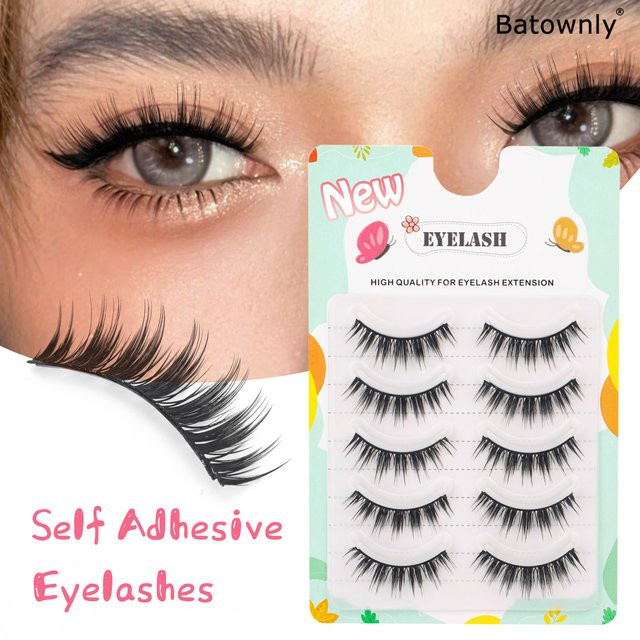 Batownly Manga-Wimpern Mirror Edition, selbstklebend, 5 Paar, Unisex - Bild 1