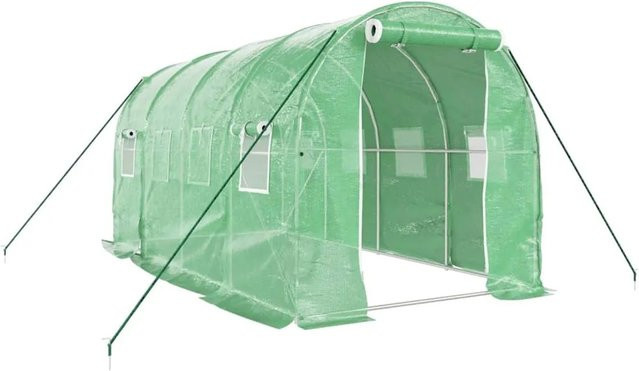 Furnicato Gewächshaus mit Stahlrahmen in Grün, Fläche: 8 m², B/T/H: 4 x 2 x 2 m - Bild 1