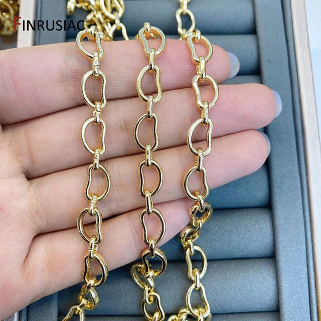 FINRUSIAC Kabel-Gliederkette, 14K vergoldete Legierung, Unisex - Bild 1