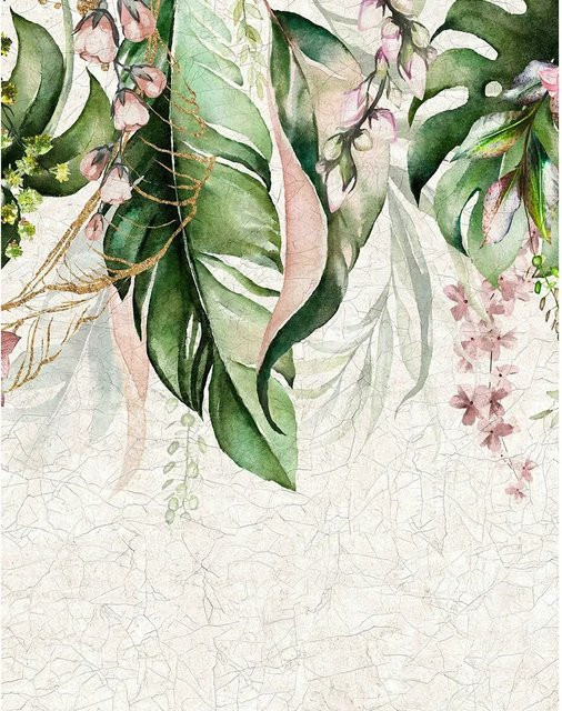 Marburg Fototapete Floral Modern Grau Vlies B: 212 cm, H: 270 cm - Bild 1