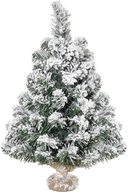 HOMCOM Weihnachtsbaum für den Tisch aus Kunststoff und Jute in Grün, H x B x T: 60 x 32 x 32 cm - Bild 1