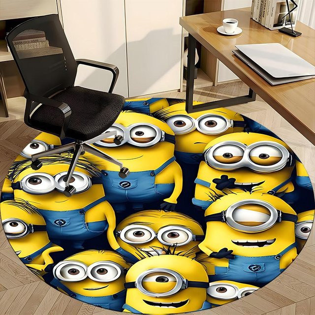 Runder Minions Teppich von YangJOJO, Mehrfarbig, Durchmesser: 150 cm - Bild 1