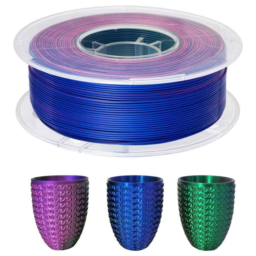 3D Maliang Seiden-PLA Filament Dreifarbig Blau Grün Rot 1,75mm für 3D-Drucker - Bild 2
