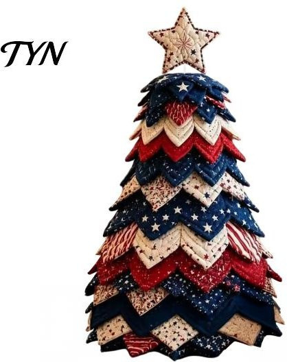 Vervedy DIY Patchwork Bastelset für Weihnachtsbaum-Ornamente in Vintage-Optik, Mehrfarbiges Stoff-Nähset mit geometrischen Mustern für Tischdekoration - Bild 1